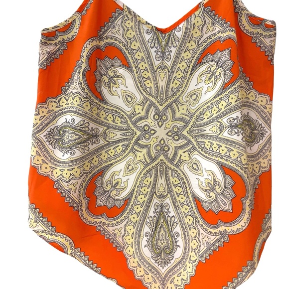 INC Handkerchief Top Blouse Bandana Print Sleeveless Adjustable Cami NEW Size 8 - Picture 2 of 4